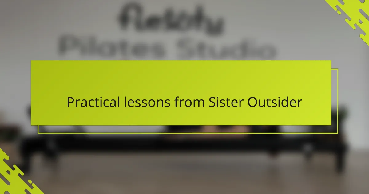 Practical lessons from Sister Outsider